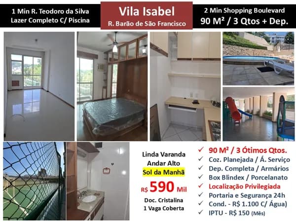 Apto Vila Isabel Barão de São Francisco 90M²