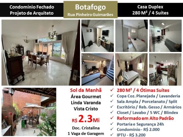 Casa Botafogo Pinheiro Guimarães 280M²