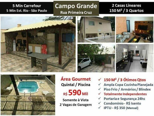 Casa Campo Grande Primeira Cruz 150M² Linear