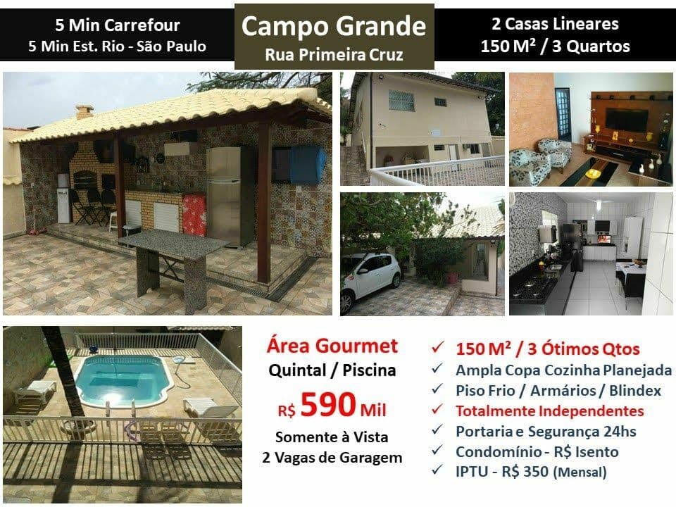 Casa Campo Grande Primeira Cruz 150M² Linear