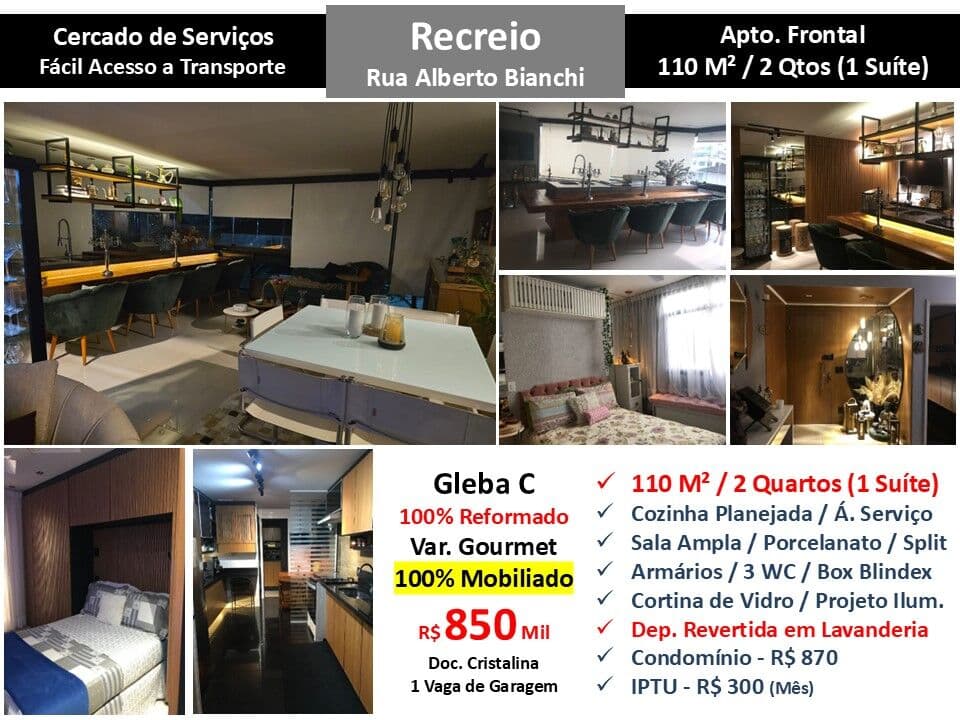 Apto Recreio Gleba C Alberto Bianchi 110M² 2