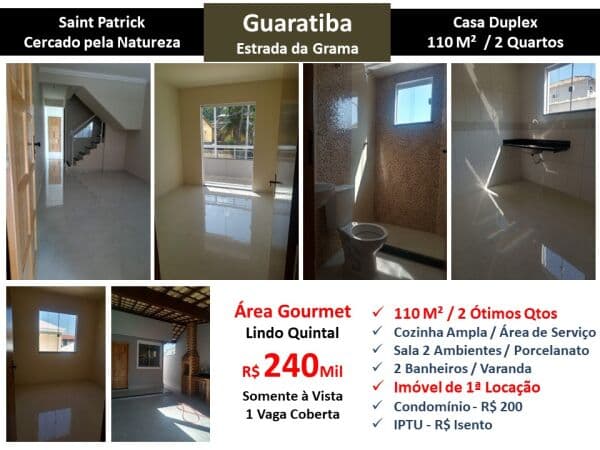 Casa Guaratiba Grama Saint Patrick 110M²