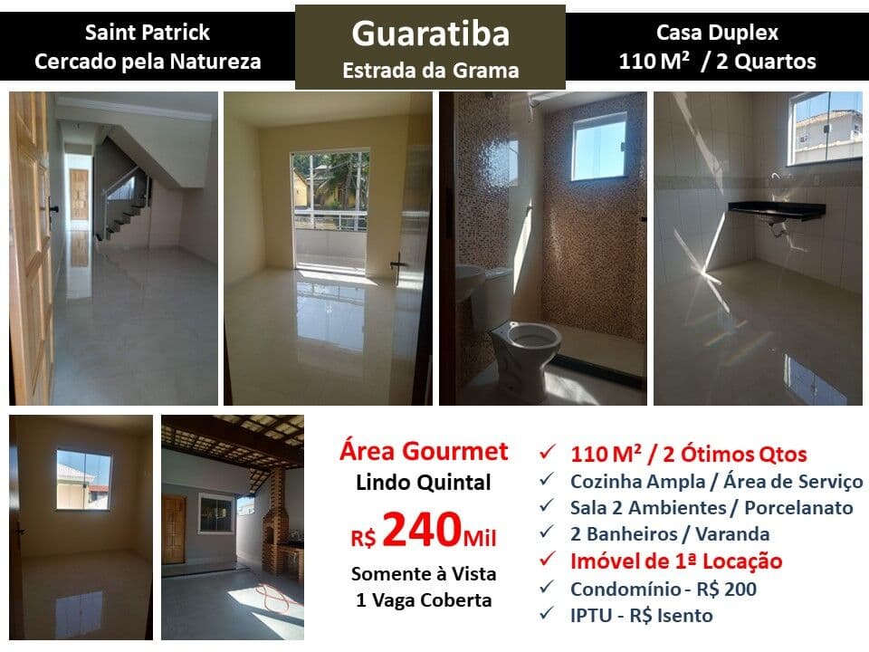 Casa Guaratiba Grama Saint Patrick 110M²