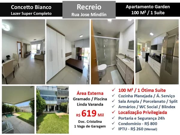 Apto Recreio Concetto Bianco 100M² Garden