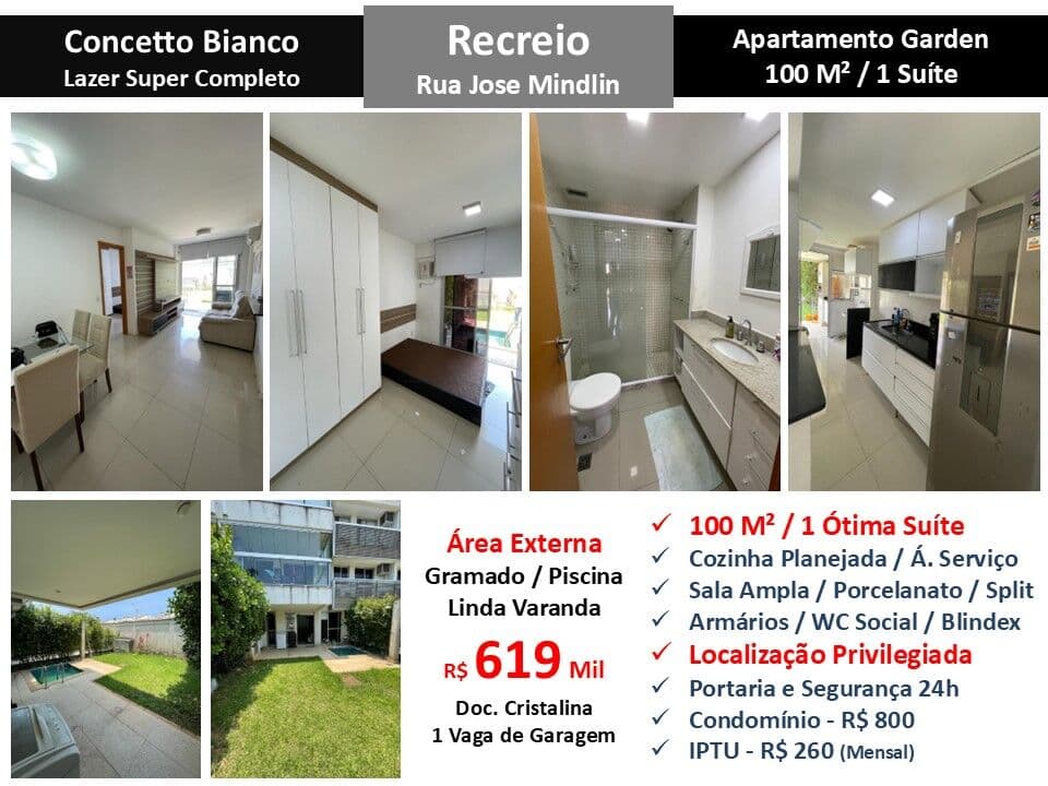 Apto Recreio Concetto Bianco 100M² Garden