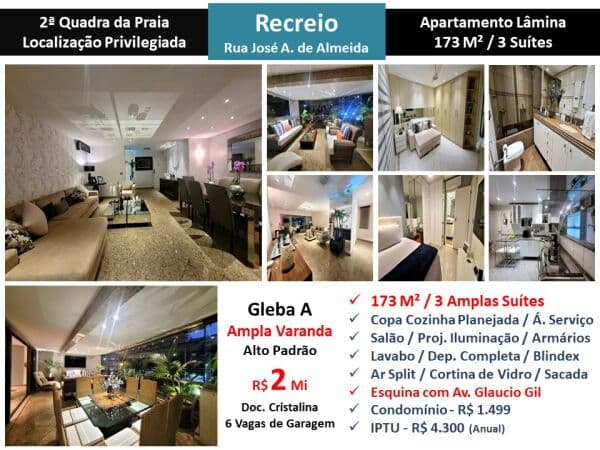 Apto Recreio Gleba A Praia José Américo de Almeida 173M²