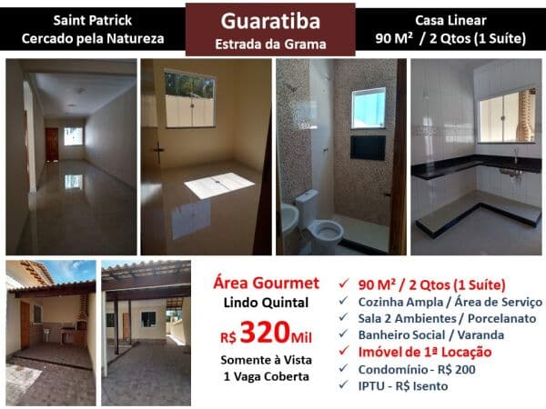 Casa Guaratiba Grama Saint Patrick 90M² Linear