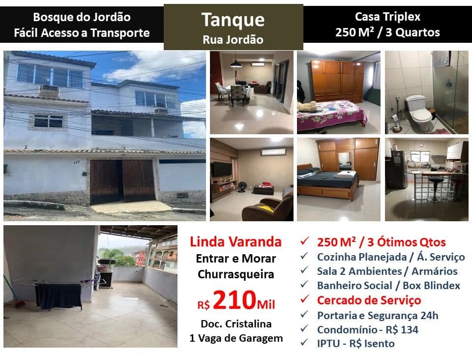 Casa JPA Tanque Jordão 250M²