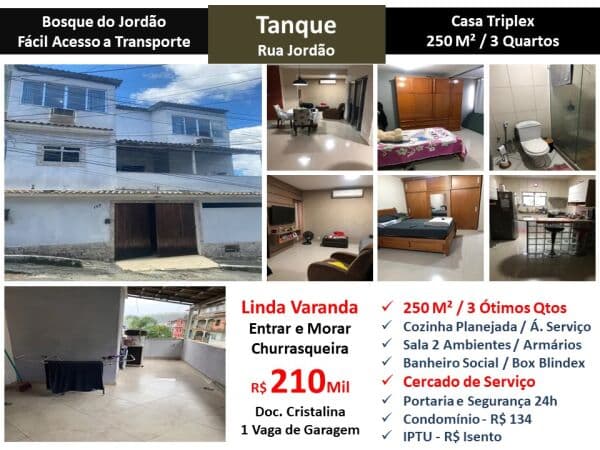 Casa JPA Tanque Jordão 250M²