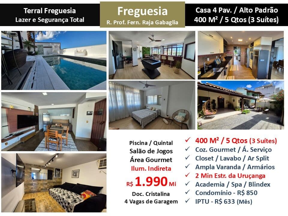 Casa JPA Freguesia Raja Gabaglia Terral 400M² 2