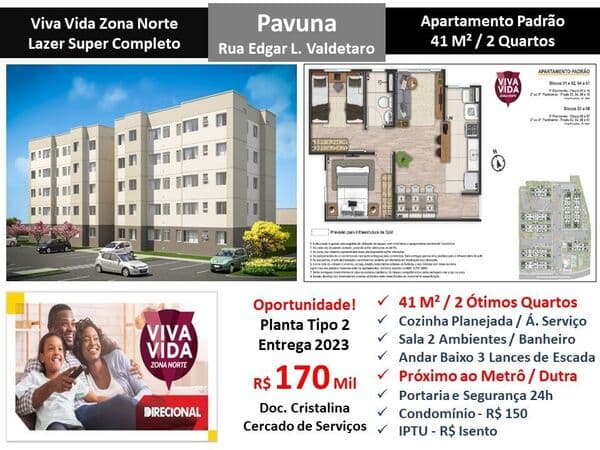 Apto Pavuna Viva Vida 41M²
