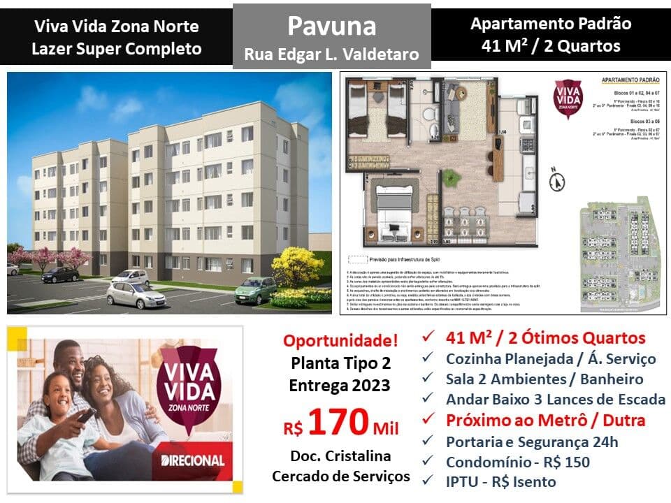 Apto Pavuna Viva Vida 41M²