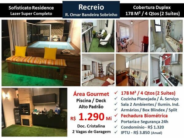 Cob Recreio Zico Sofisticato 178M² 2