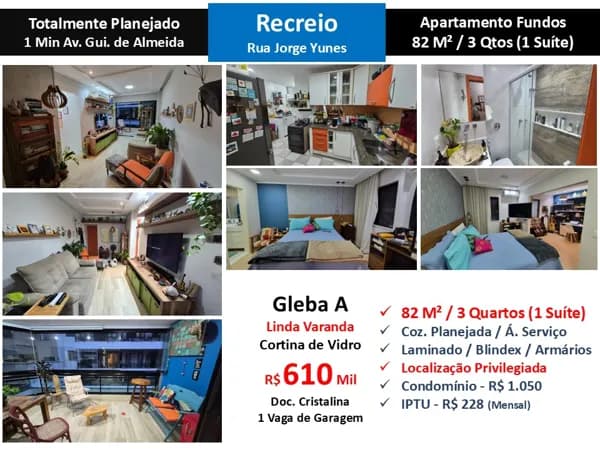 Apto Recreio Gleba A Jorge Yunes 82M²