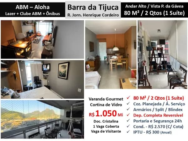 Apto Barra da Tijuca ABM Aloha 80M²
