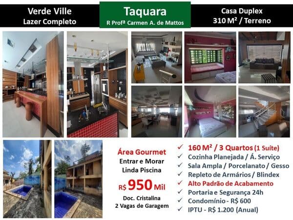 Casa JPA Taquara Cafunda Verde Ville 160M²
