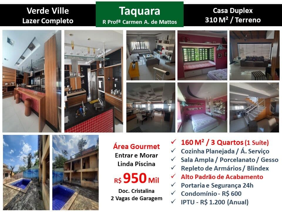 Casa JPA Taquara Cafunda Verde Ville 160M²