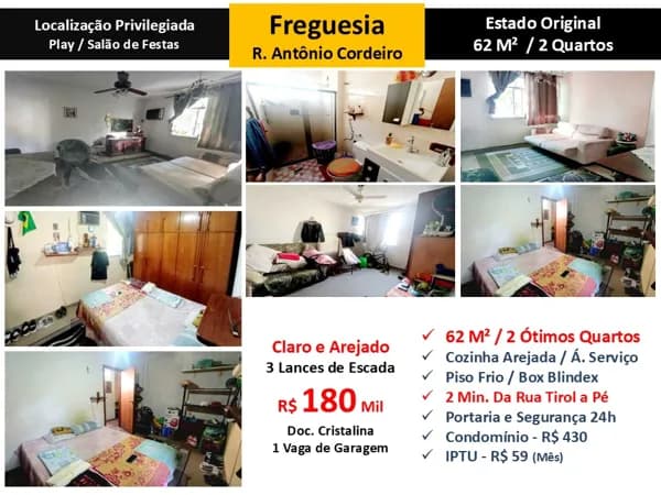 Apto JPA Freguesia Antonio Cordeiro 62M²
