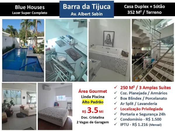 Casa Barra da Tijuca Blue Houses 250M²