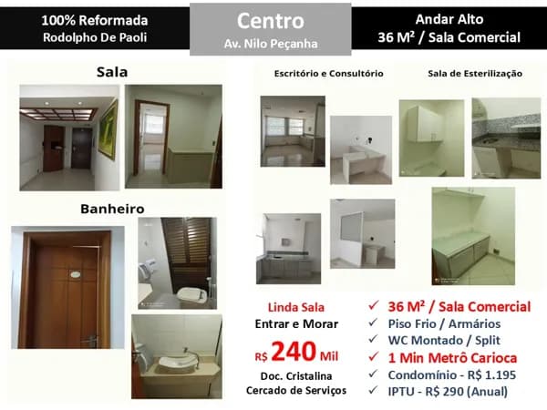 Sala Centro Nilo Peçanha De Paoli 36M² 2