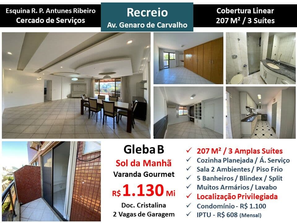 Cob Recreio Gleba B Genaro de Carvalho 207M² Linear