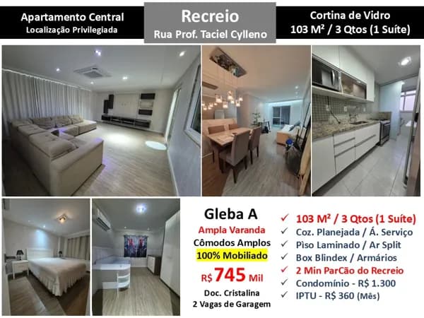 Apto Recreio Gleba A Taciel Cylleno 103M²