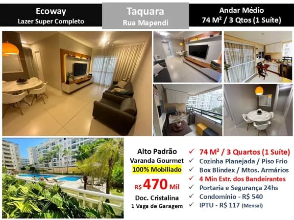 Apto JPA Taquara Ecoway 74M²