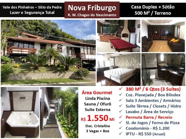 Casa Nova Friburgo Sítio da Pedra 380M²