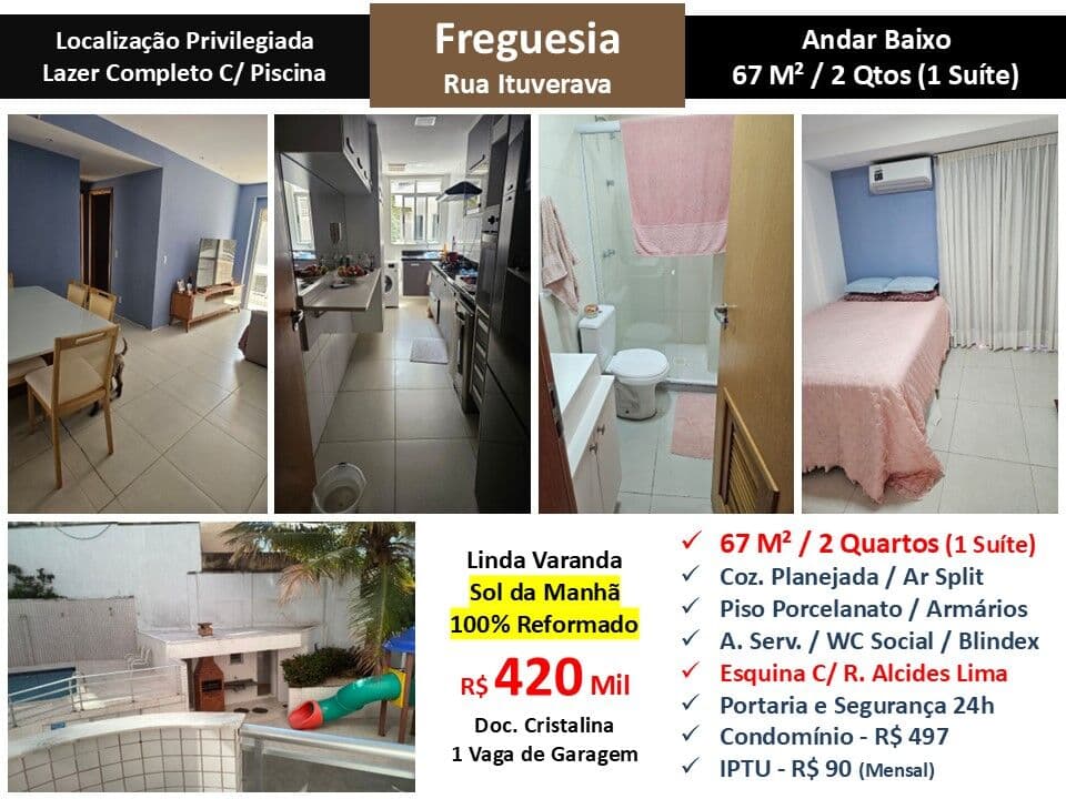 Apto JPA Freguesia Ituverava 67M²