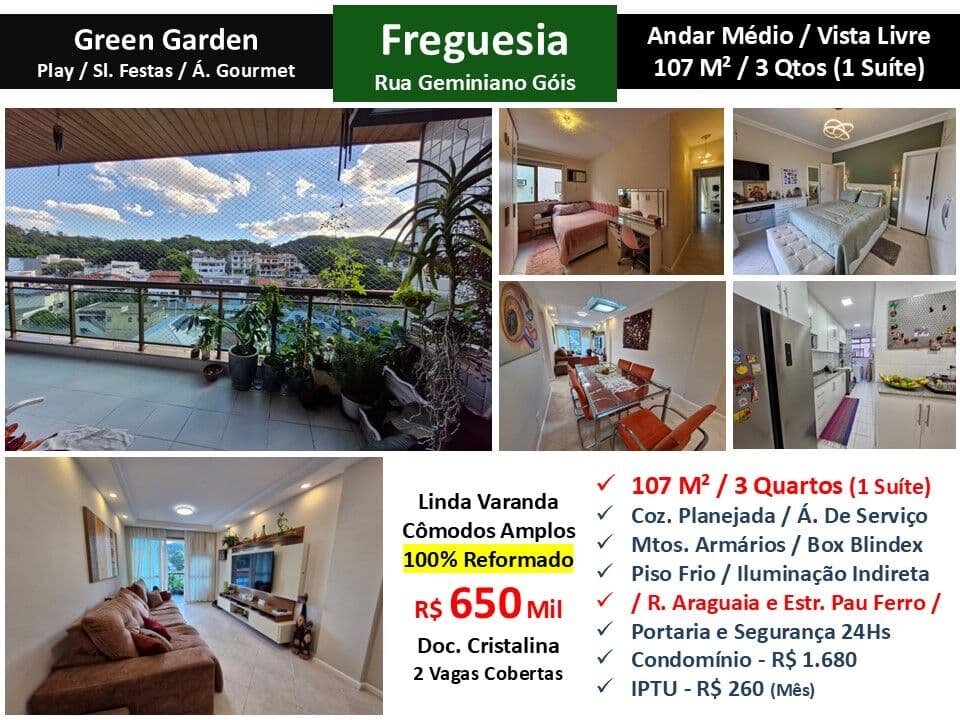 Apto JPA Freguesia Geminiano Gois Green Garden 107M²