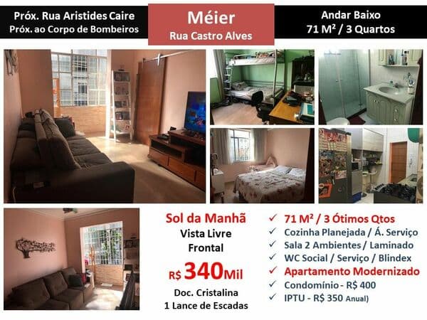 Apto Meier Castro Alves 71M²