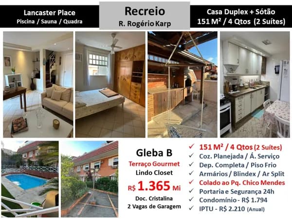 Casa Recreio Gleba B Lancaster Place 151M²