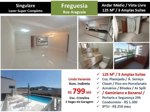Apto JPA Freguesia Araguaia Singulare 125M²