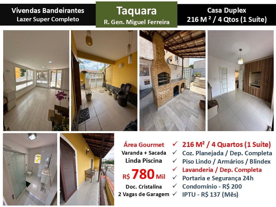 Casa JPA Taquara Vivendas Bandeirantes 216M²