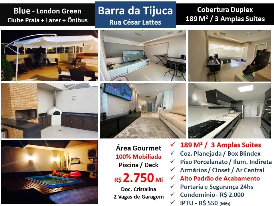 Cob Barra da Tijuca Blue London Green 189M²