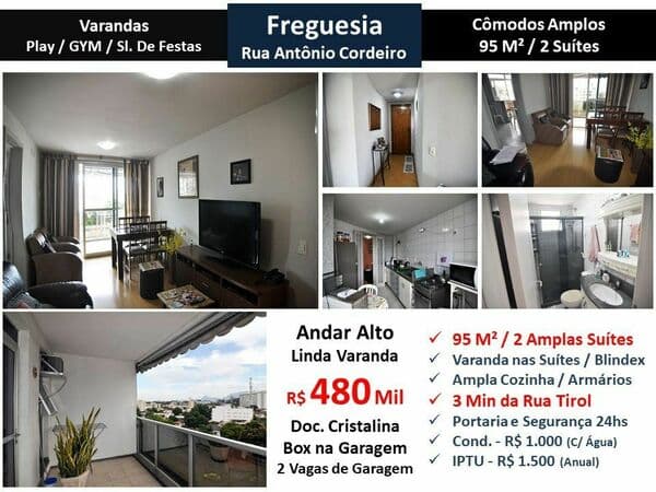 Apto JPA Freguesia Varandas 95M²