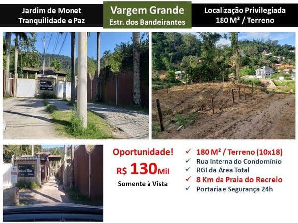 Terreno Vargem Grande Jardim de Monet 180M²