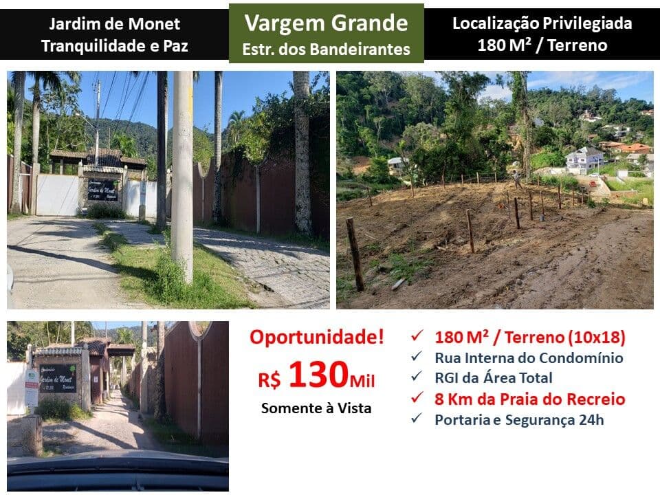 Terreno Vargem Grande Jardim de Monet 180M²