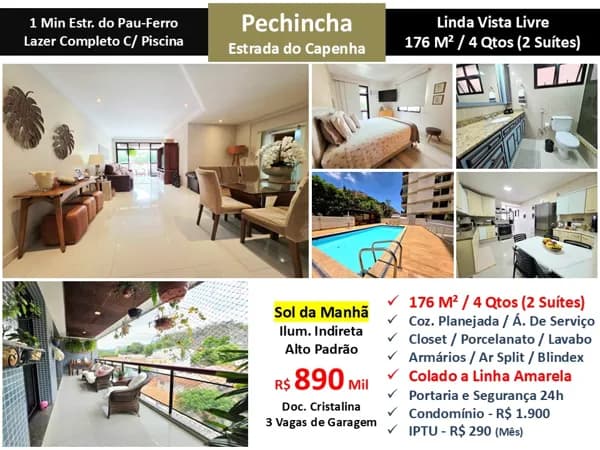 Apto JPA Pechincha Capenha 176M²