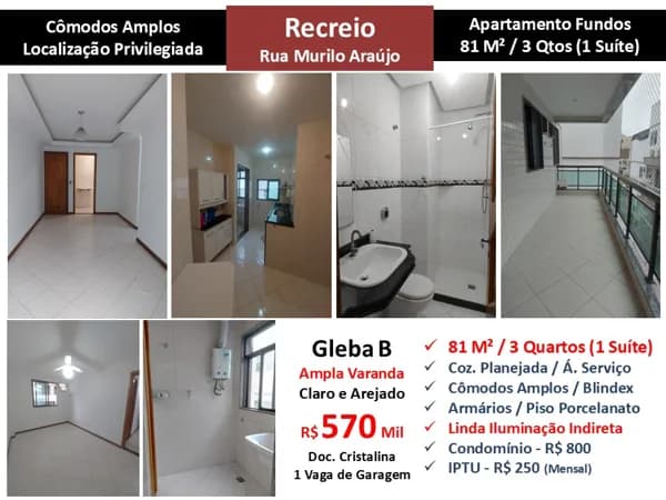 Apto Recreio Gleba B Murilo de Araujo 81M²