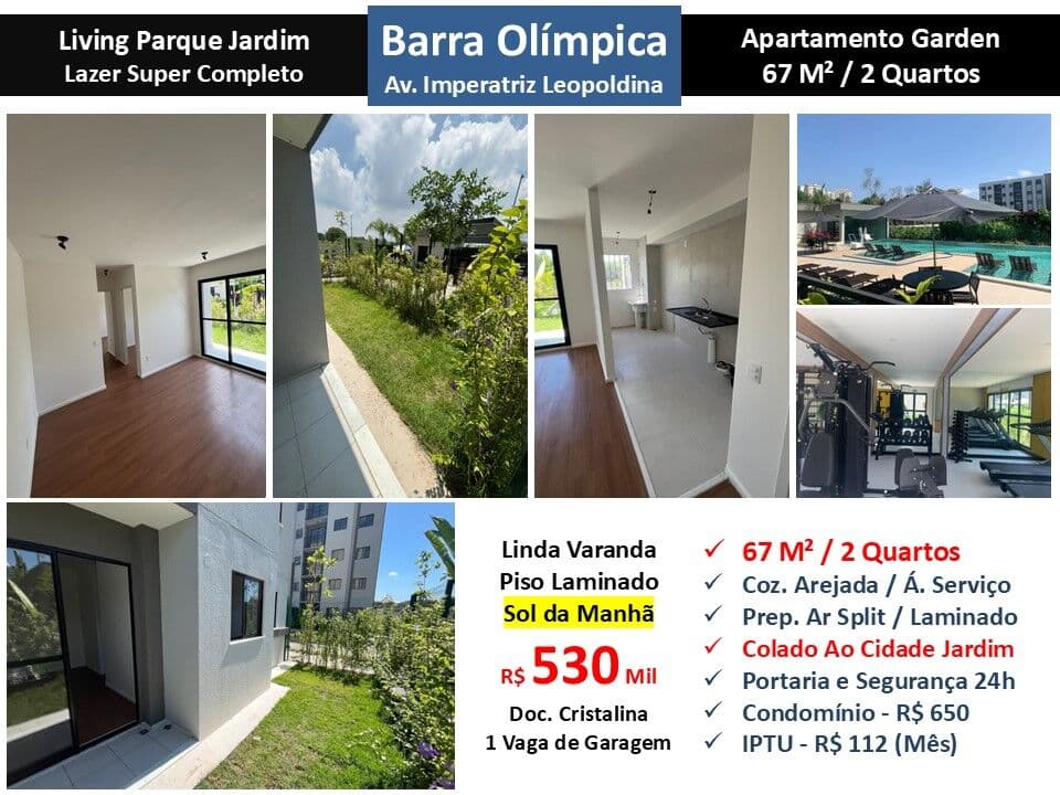 Apto Barra Olímpica Parque Jardim 67M² Garden