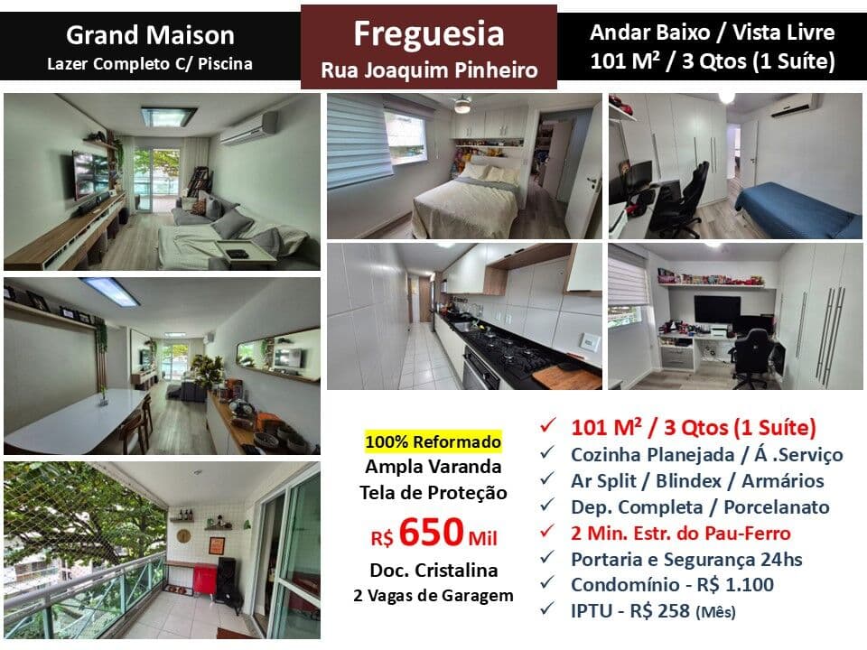 Apto JPA Freguesia Joaquim Pinheiro Grand Maison 101M²