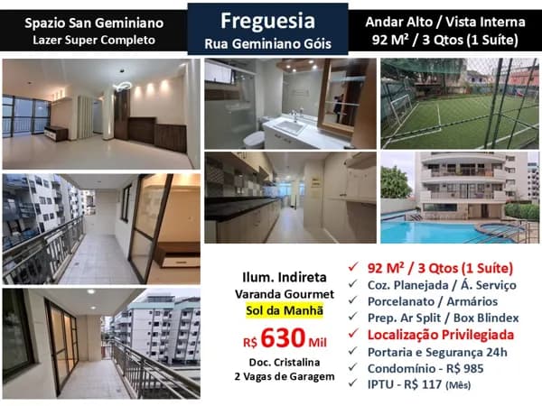 Apto JPA Freguesia Spazio San Geminiano 92M²
