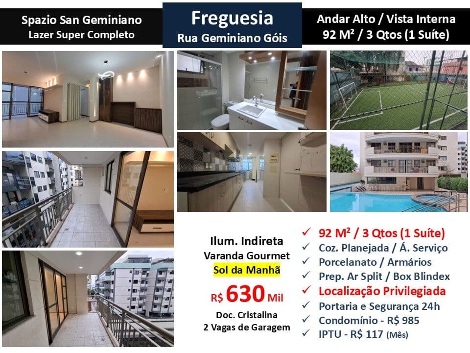 Apto JPA Freguesia Spazio San Geminiano 92M²