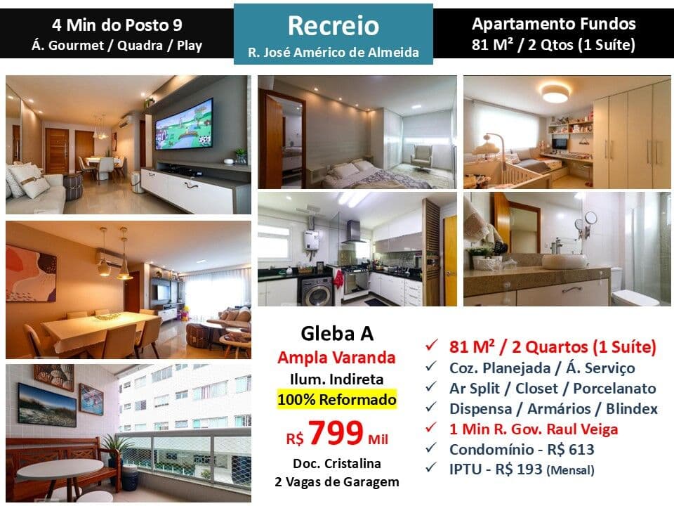 Apto Recreio Gleba A Praia José Américo de Almeida 81M²