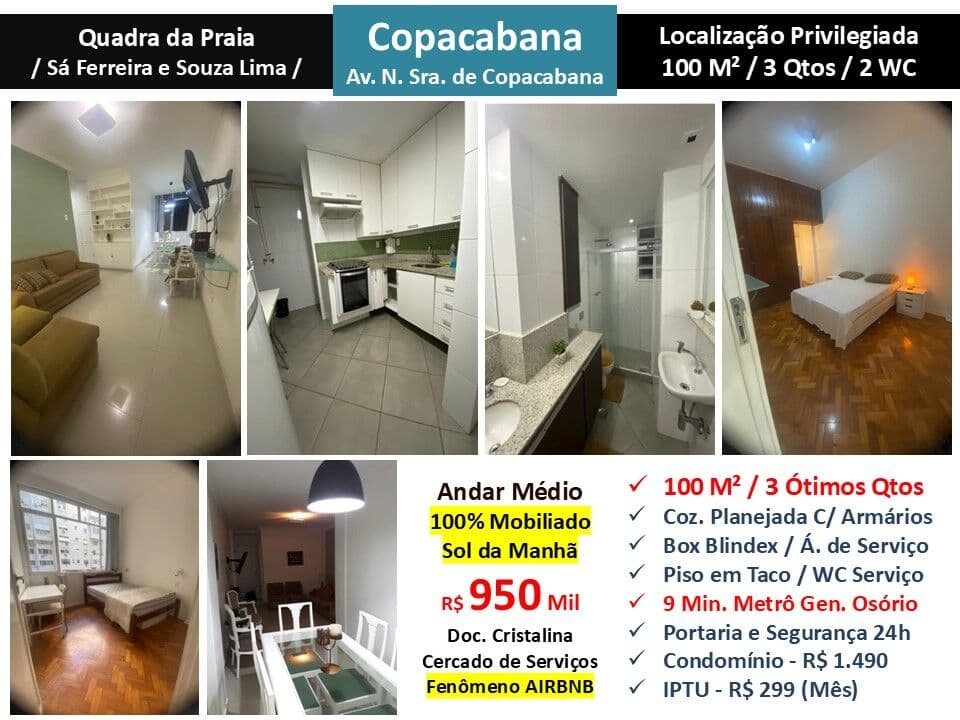 Apto Copacabana N.S de Copacabana 100M²