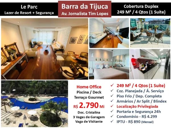 Cob Barra da Tijuca Le Parc 249M²