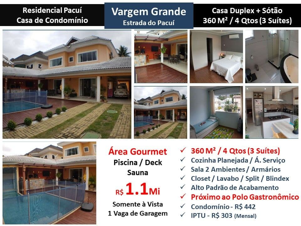Casa Vargem Grande Residencial Pacui 360M²