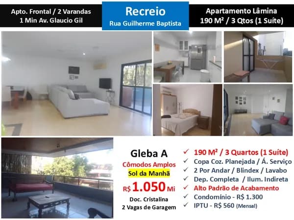 Apto Recreio Gleba A Guilherme Baptista 190M²