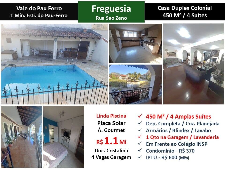 Casa JPA Freguesia Vale do Pau Ferro 450M²